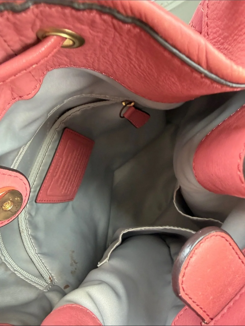 Coach Madison Marielle Pink Drawstring Barrel Bag with drawstring
